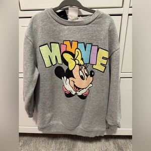 Zara Gray Sweatshirt with Colorful Minnie Design